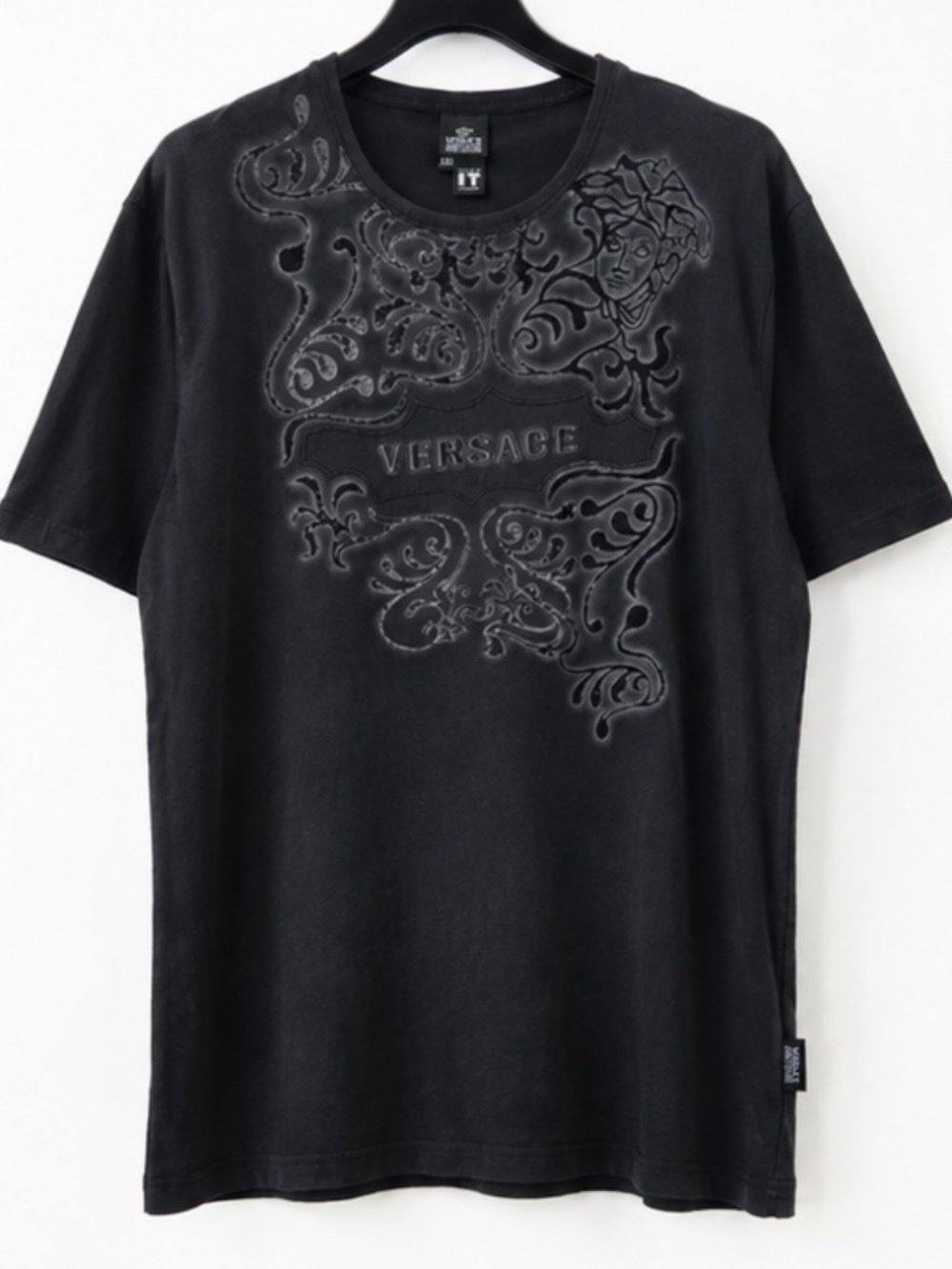 Versace Jeans Couture Men XXL Black Medusa Baroque Graphic T-Shirt Made In Italy